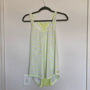 Lucy- workout tank, Highlighter Yellow& White (small)